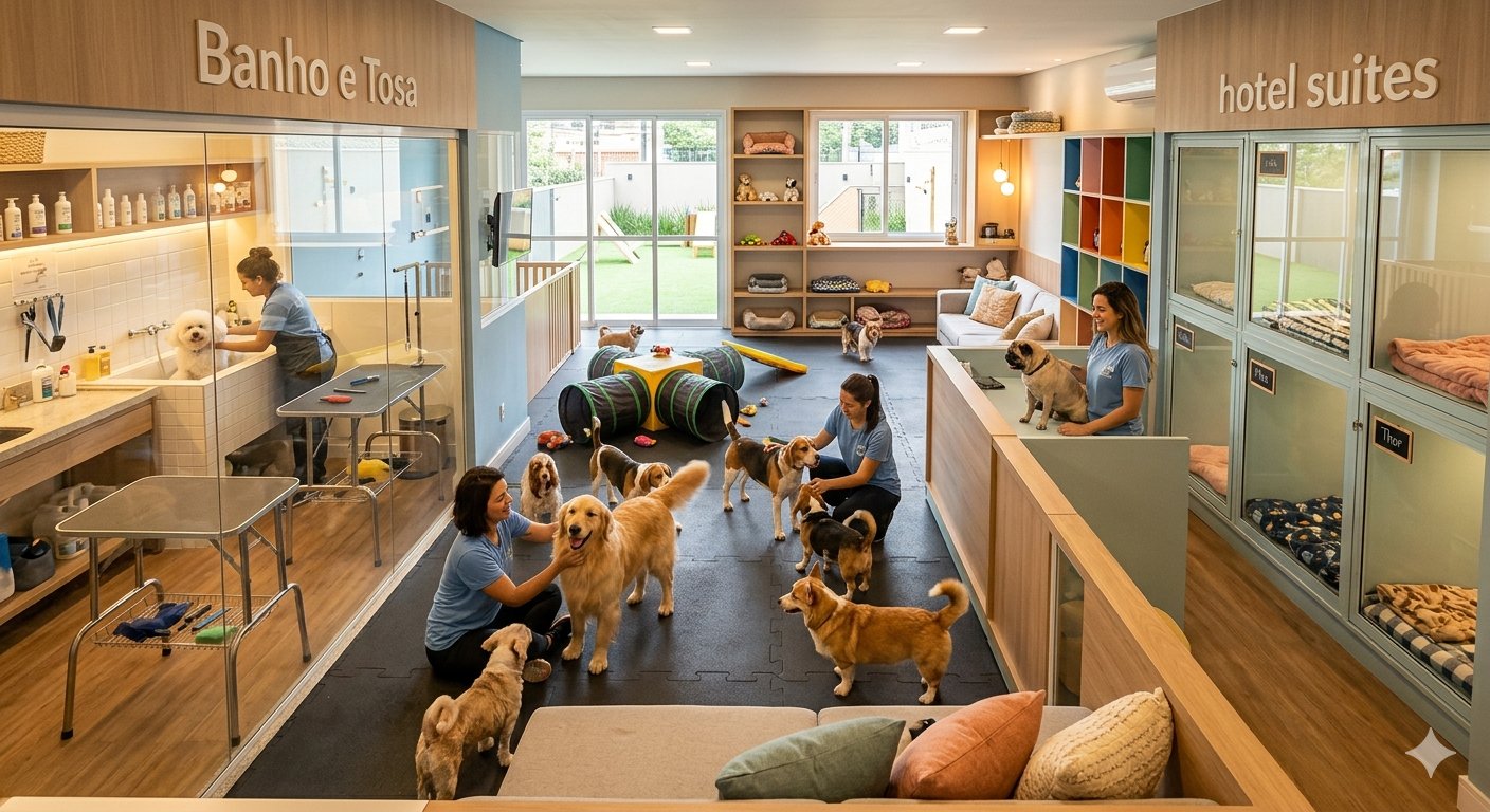 Banho, creche e hotel para pets com estrutura completa e alto potencial de crescimento